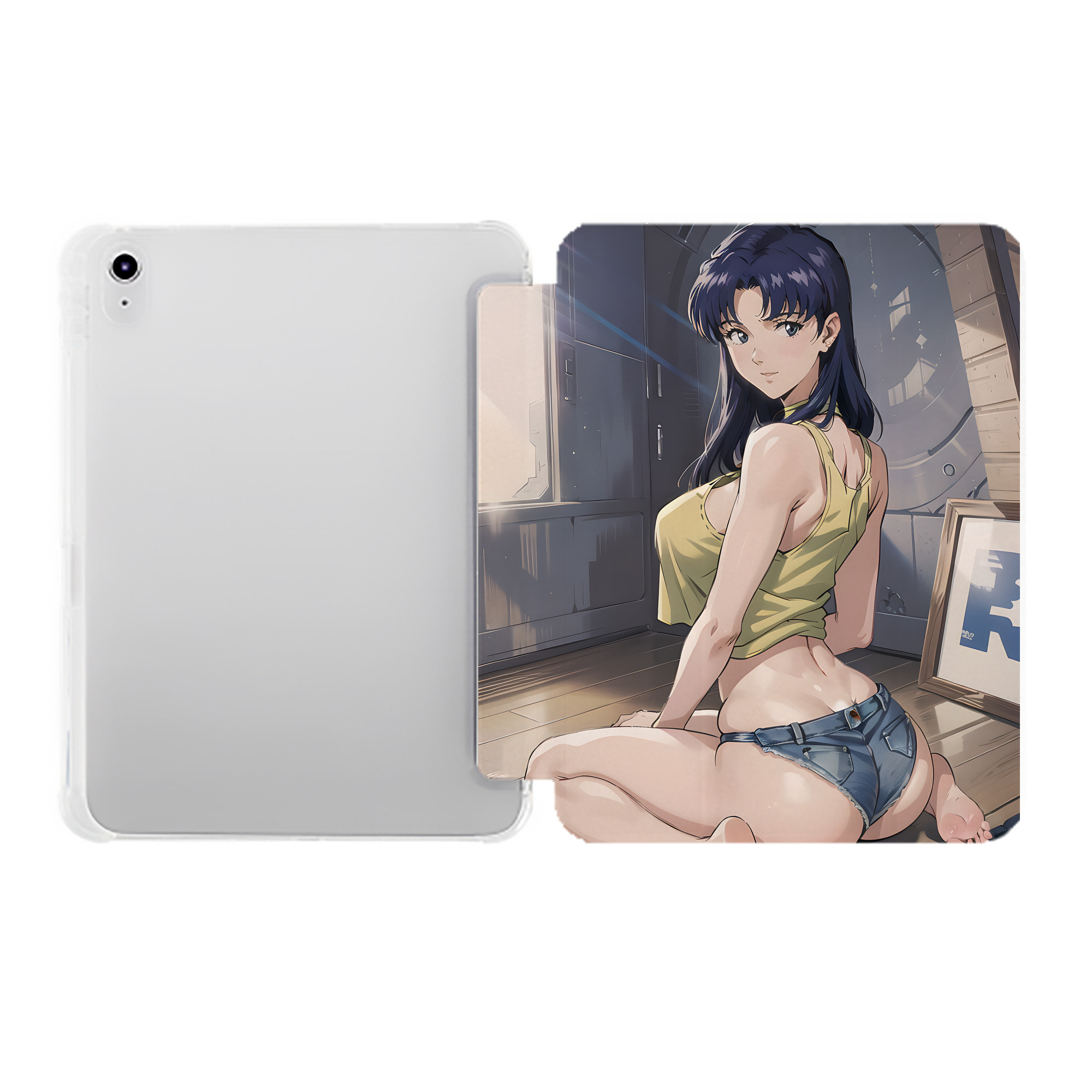 （画像用） EVA 新世紀エヴァンゲリオン IPad ケース ペン収納付き 三つ折りスタンド PUレザー×シリコン 対応機種9.5/10.5/10.9インチ